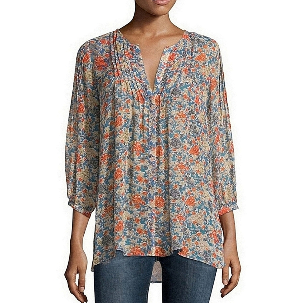 Joie Floral Silk Chiffon Top
